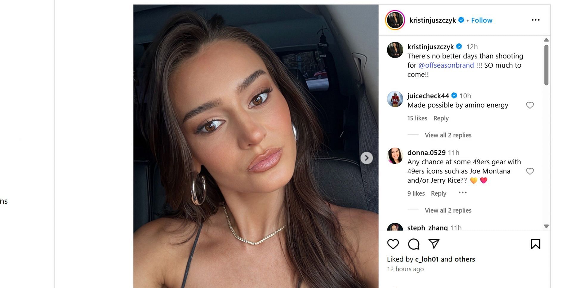 Kyle Juszczyk drops 5-word message Screenshot via Instagram/@kristinjuszczyk
